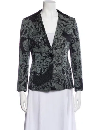 Pre-owned Etro Wool Printed Blazer In Green