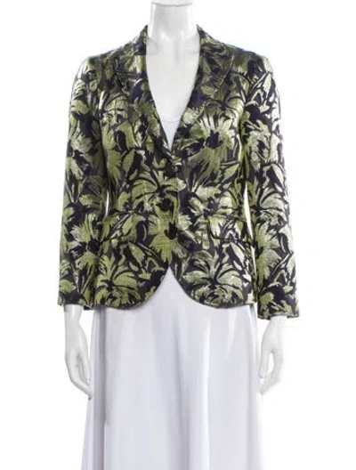 Pre-owned Etro Wool Printed Blazer In Green