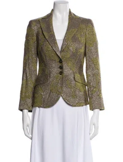 Pre-owned Etro Wool Printed Blazer In Green