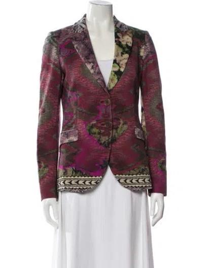 Pre-owned Etro Wool Printed Blazer In Red