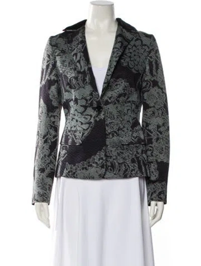 Pre-owned Etro Wool Printed Blazer In White