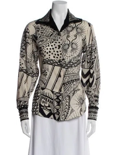 Pre-owned Etro Wool Printed Blouse In Neutral