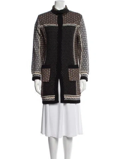 Pre-owned Etro Wool Printed Coat In Brown