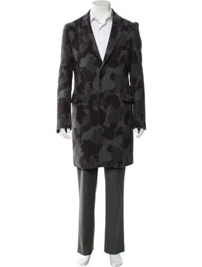 Pre-owned Etro Wool Printed Coat In Gray