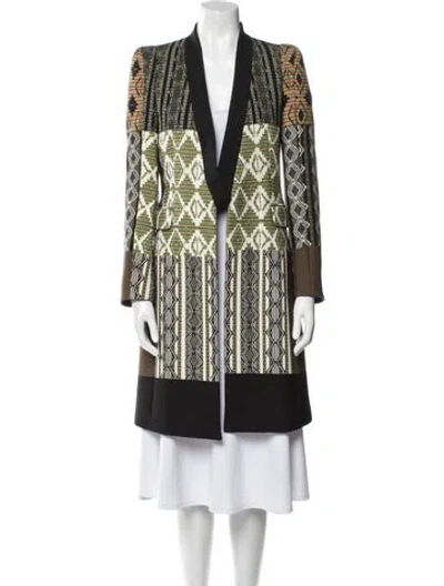 Pre-owned Etro Wool Printed Coat In Green