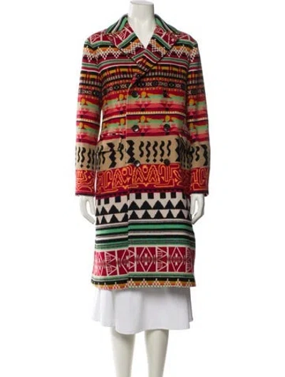Pre-owned Etro Wool Printed Coat In Red