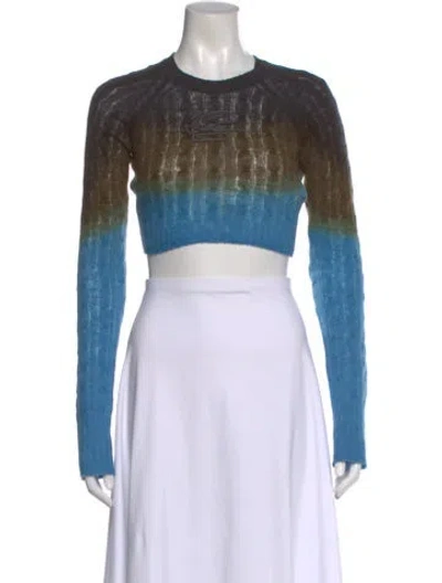 Pre-owned Etro Wool Printed Crop Top In Gray