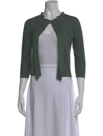 Pre-owned Etro Wool Printed Crop Top In Green