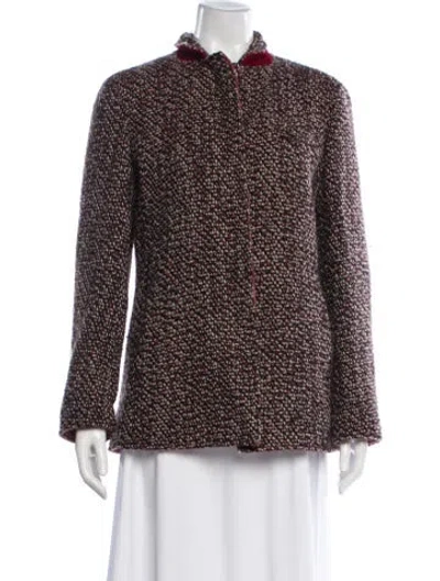 Pre-owned Etro Wool Printed Evening Jacket In Red