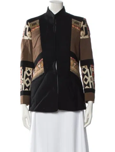 Pre-owned Etro Wool Printed Jacket In Black