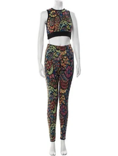 Pre-owned Etro Wool Printed Pant Set W/ Tags In Black
