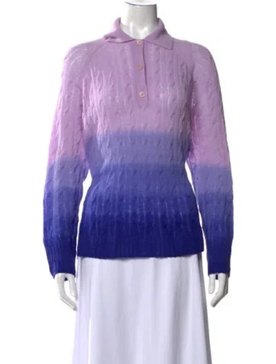 Pre-owned Etro Wool Printed Polo In Purple