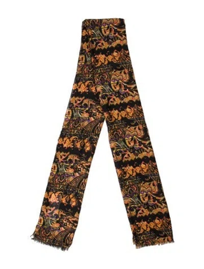 Pre-owned Etro Wool Printed Scarf In Black