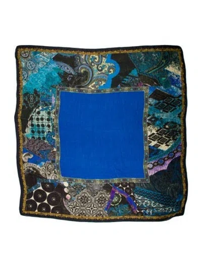 Pre-owned Etro Wool Printed Scarf In Black