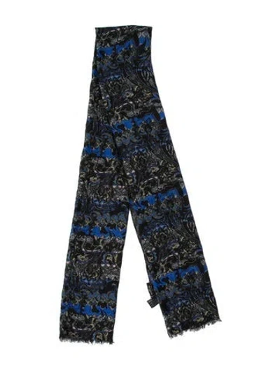 Pre-owned Etro Wool Printed Scarf In Black