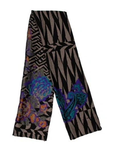 Pre-owned Etro Wool Printed Scarf In Brown