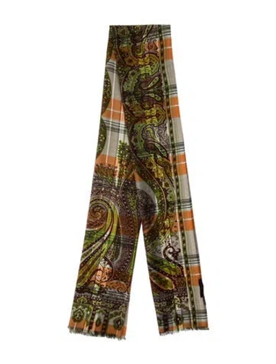 Pre-owned Etro Wool Printed Scarf In Multi
