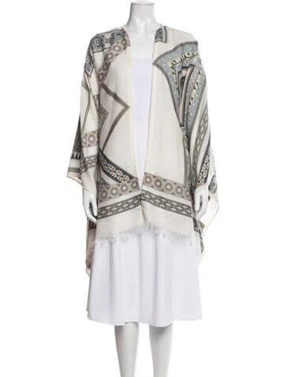 Pre-owned Etro Wool Printed Shawl In Neutrals