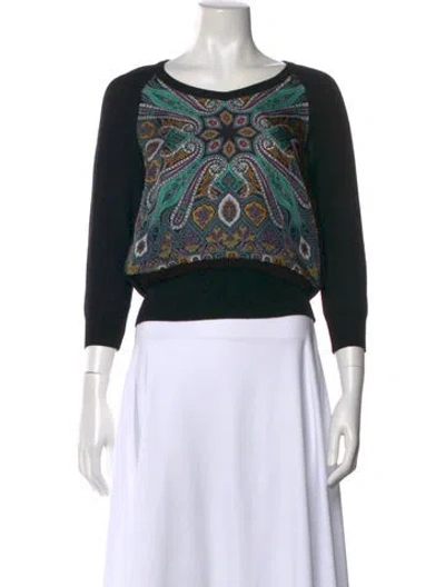 Pre-owned Etro Wool Printed Sweater In Black