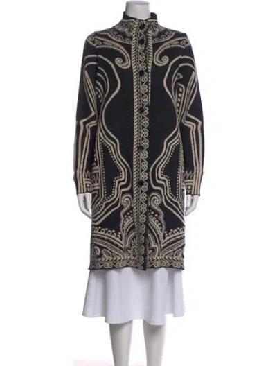 Pre-owned Etro Wool Printed Sweater In Black