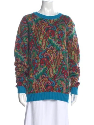Pre-owned Etro Wool Printed Sweater In Blue