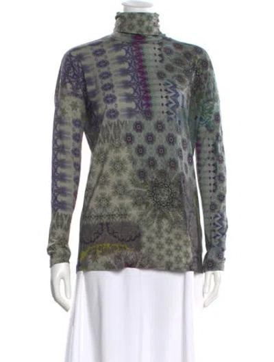 Pre-owned Etro Wool Printed Sweater In Green