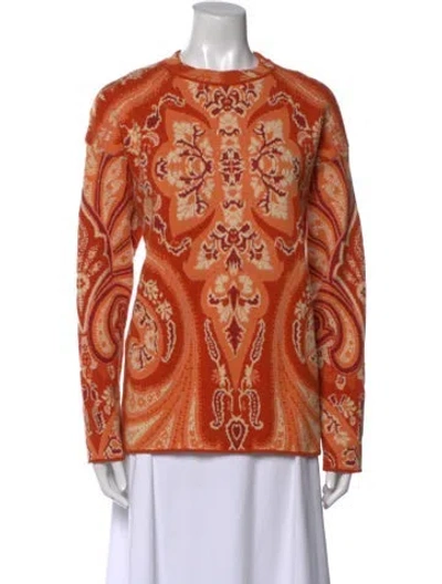 Pre-owned Etro Wool Printed Sweater In Orange