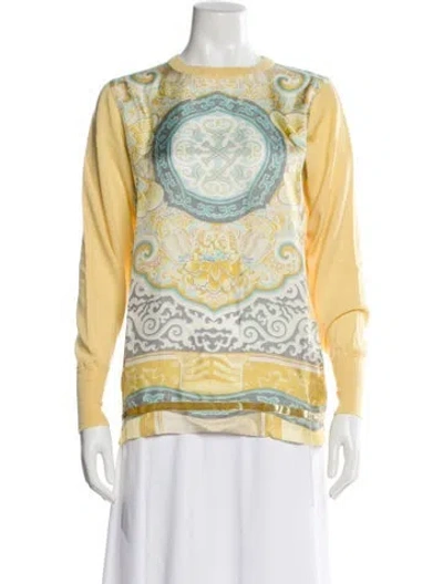 Pre-owned Etro Wool Printed Sweater W/ Tags In Yellow
