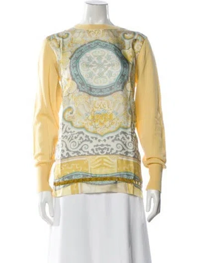 Pre-owned Etro Wool Printed Sweater W/ Tags In Yellow