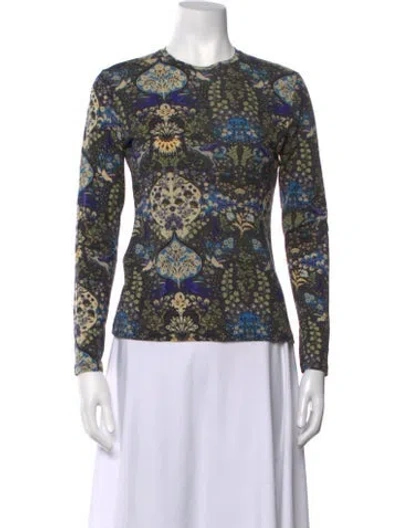 Pre-owned Etro Wool Printed Top In Black