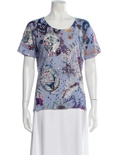 Pre-owned Etro Wool Printed Top In Blue