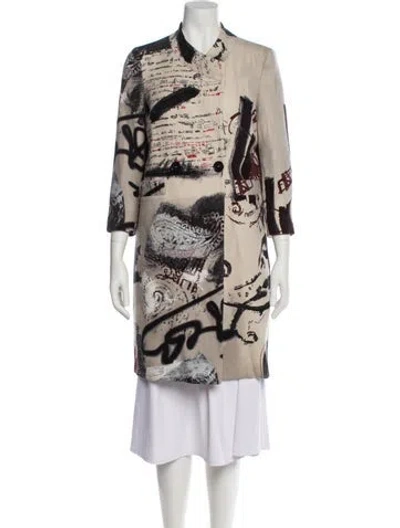 Pre-owned Etro Wool Printed Trench Coat In Neutral