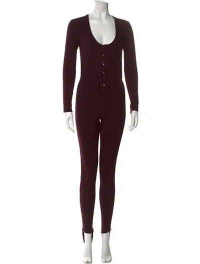 Pre-owned Etro Wool Scoop Neck Jumpsuit W/ Tags In Burgundy