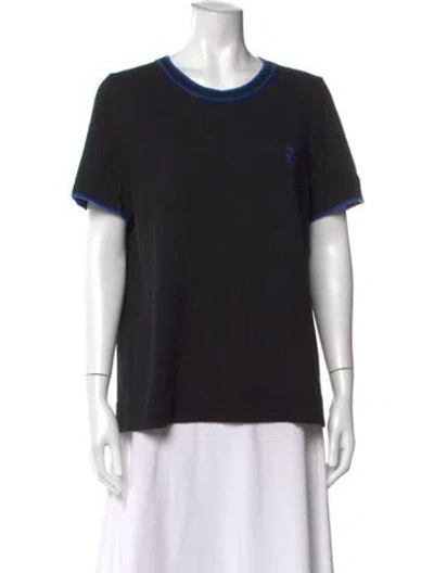 Pre-owned Etro Wool Scoop Neck Sweater In Black