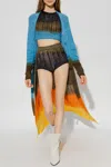 Etro Multicolor Oversized Cable Knit Cardigan With Degradé Colour Shading In Grey