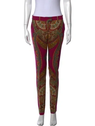 Pre-owned Etro Wool Skinny Leg Pants In Multi