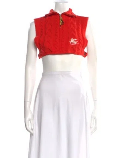 Pre-owned Etro Wool Sleeveless Crop Top In Multi