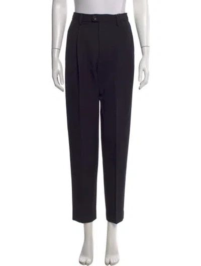 Pre-owned Etro Wool Straight Leg Pants In Black