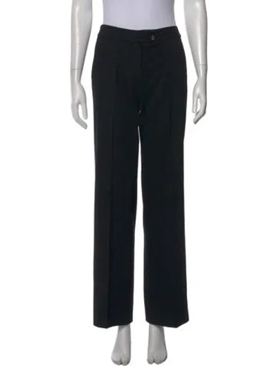 Pre-owned Etro Wool Straight Leg Pants In Black