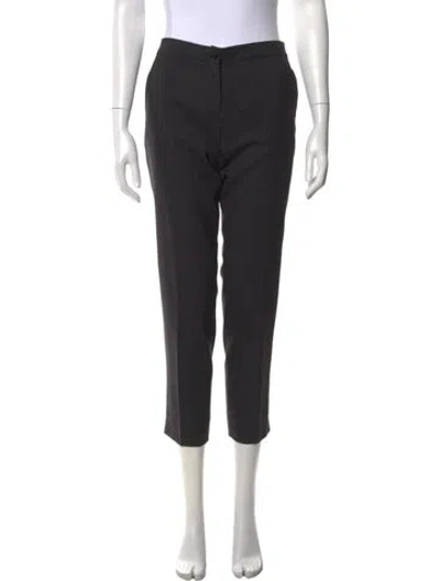 Pre-owned Etro Wool Straight Leg Pants In Black