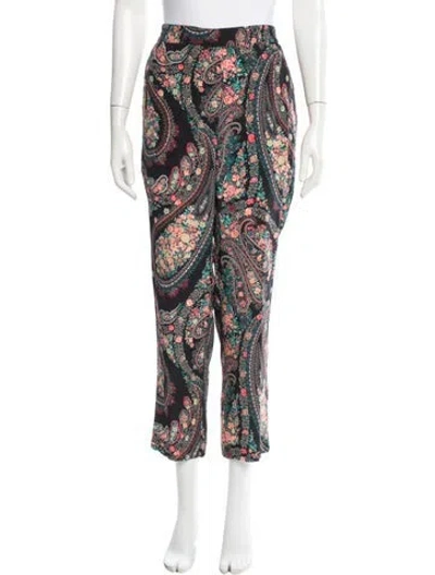 Pre-owned Etro Wool Straight Leg Pants In Black