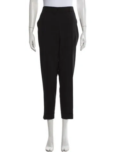 Pre-owned Etro Wool Straight Leg Pants In Black