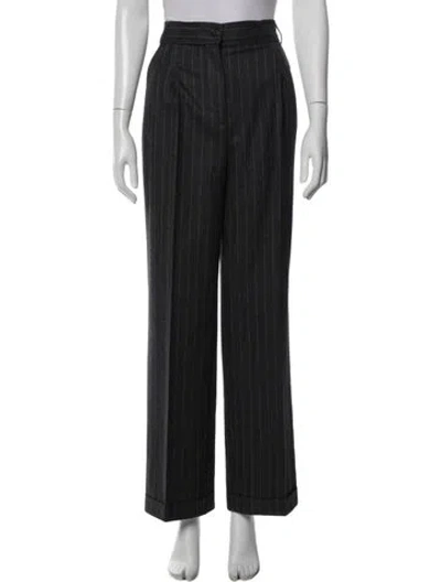 Pre-owned Etro Wool Straight Leg Pants In Black