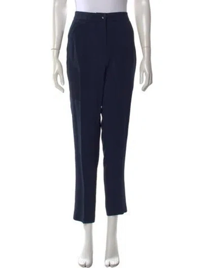 Pre-owned Etro Wool Straight Leg Pants In Blue