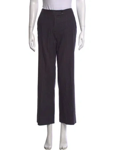 Pre-owned Etro Wool Straight Leg Pants In Blue