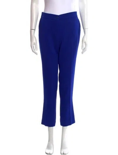 Pre-owned Etro Wool Straight Leg Pants In Blue