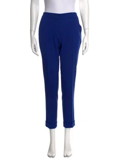 Pre-owned Etro Wool Straight Leg Pants In Blue