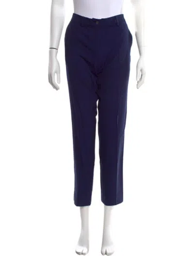 Pre-owned Etro Wool Straight Leg Pants In Blue