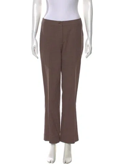 Pre-owned Etro Wool Straight Leg Pants In Brown