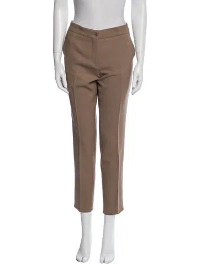 Pre-owned Etro Wool Straight Leg Pants In Brown